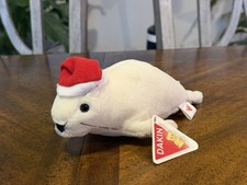 1994 White Seal Pup Santa Hat Snowcap 8" Plush Toy by Dakin w/ Original Tag