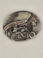 Untamed Spirit Indian Motorcycle Biker Metal Belt Buckle