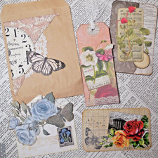 Handmade Embellishments Junk Journal Ephemera Altered Book Scrapbook Lot 1