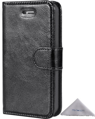 PU Leather Flip Folio Wallet Case Cover with Kickstand and Credit Card Slots for