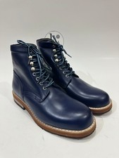 Botas de vestir de cuero para hombre Botas de cuero azul marino Goodyear Welted Botas de trabajo