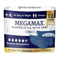 NorthShore MegaMax Blue Incontinence briefs/diapers/nappies ABDL plastic backed
