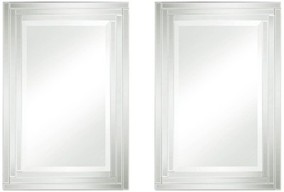 Vedi Stepped Glass 24 3/4'' x 36 3/4'' Wall Mirrors Set of 2