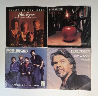 Bob Seger 45rpm Lot: Shame on the Moon-Understanding-American Storm-Like A Rock