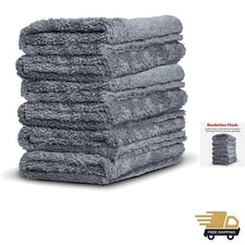 Adam's Borderless Grey Microfiber Towel 6pk - Ultra Soft Car Detailng Towel ...