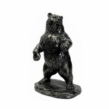 Bear Sculpture with Display Base Sturdy Resin Bear Figurine Cute for Entryway