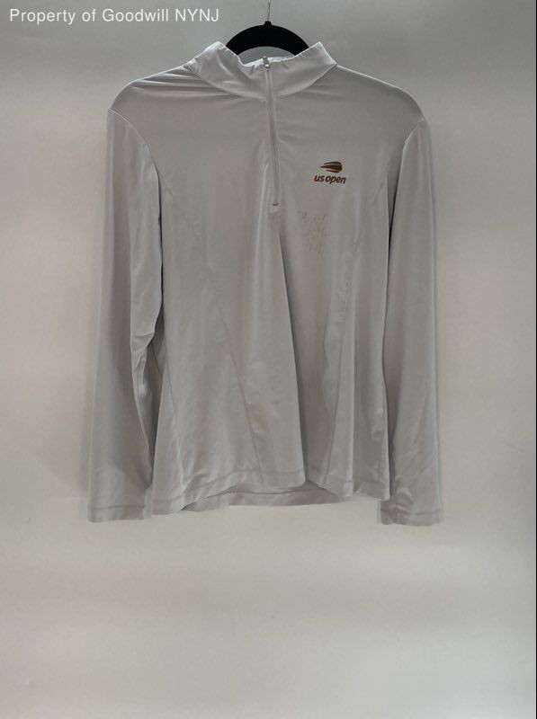 US Open Autographed Men's Light Grey Quarter-Zip Long Sleeve Shirt M