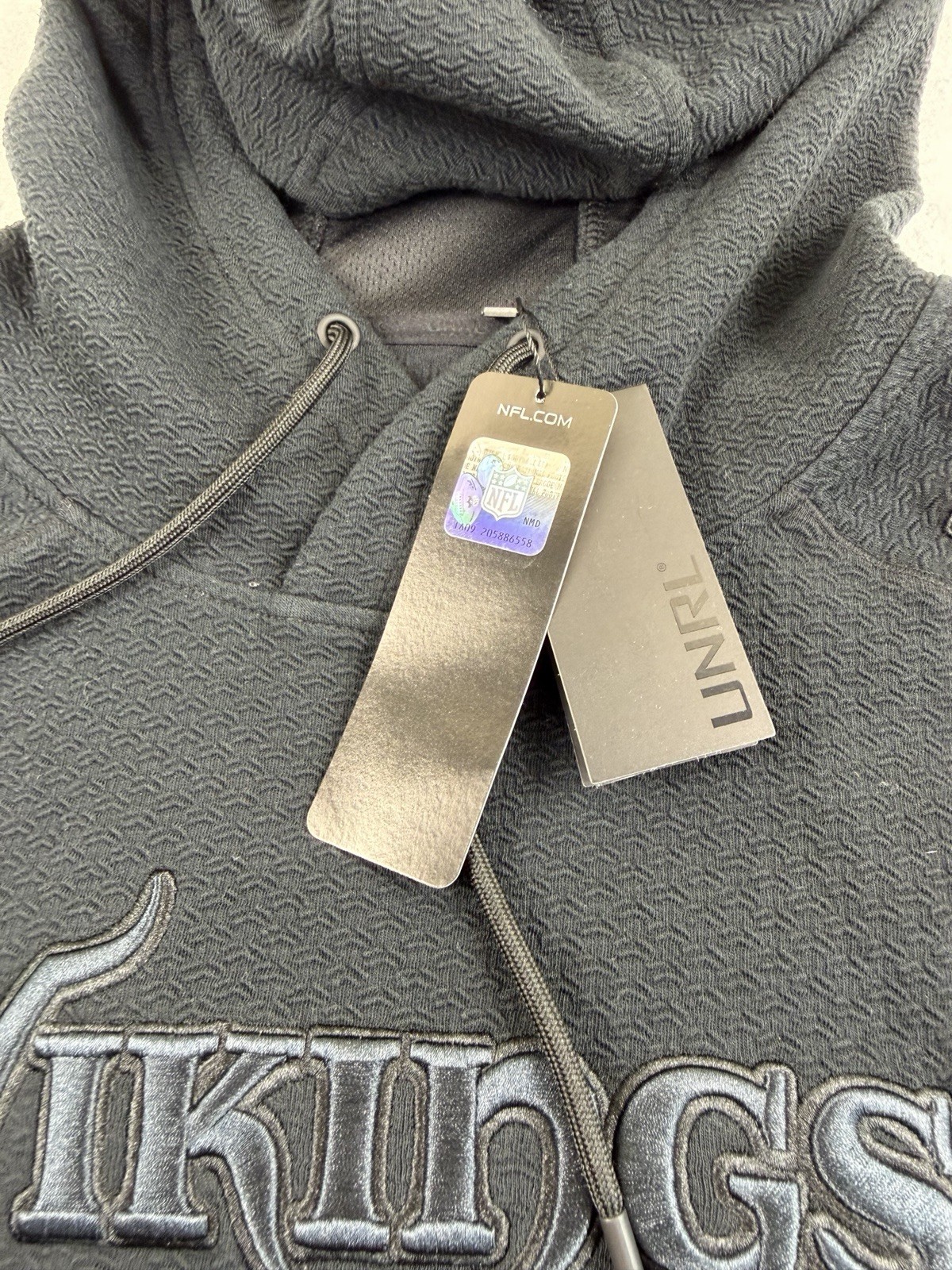 UNRL x Minnesota Vikings Blackout 2025 Vol V Elevation Hoodie Sz LG Brand New image 6