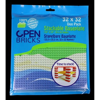 Open Bricks Baseplates 32x32 straight beach, 2 Stück