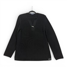 Saint James Toggle Neck Sweater Womens S Black Made in France Wool Maritime Knit