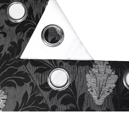 Ready Made Fully Lined Jacquard Eyelet Curtains For Living Room Windows (Pair) - Picture 31 of 32
