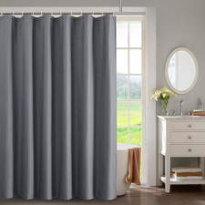 Grey Shower Curtain for Bathroom 78 Inches Long, 3D Embossed Textured Fabric Far