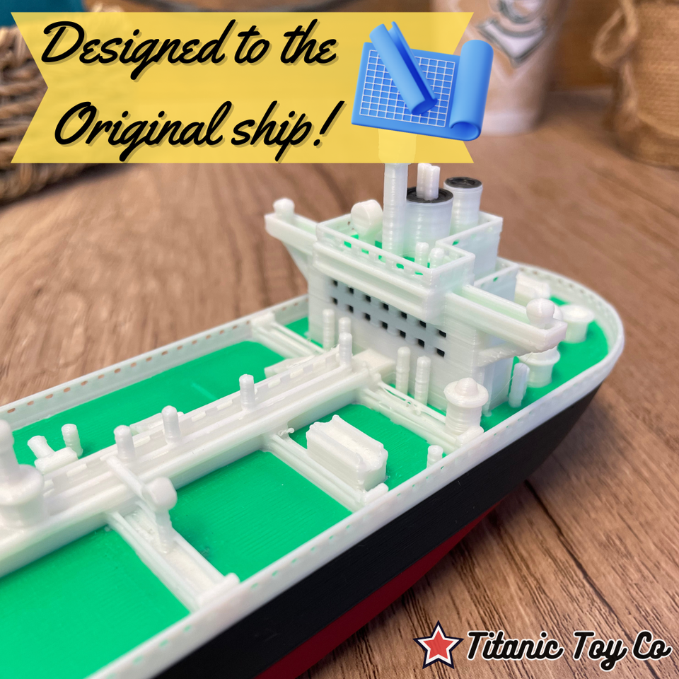 Modern Oil Tanker Ship Model - 12 Inch Commercial Vessel Replica Marine ...