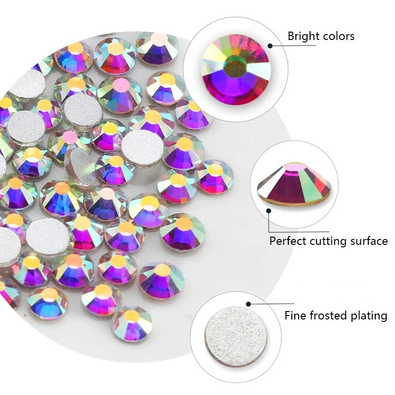 14400PCS/Bag Crystal AB Glitter Rhinestones Nails Charms Diamond Accessories - Image 4 of 4