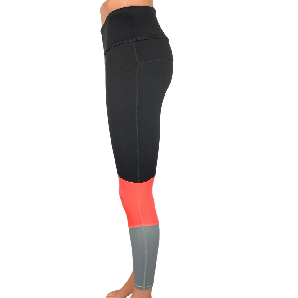 H&M Sport Multicolor Activewear Colorblock Mid Rise Athletic Fitness Leggings S - Image 2 of 4