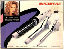 Vintage Windmere Four Way Curling Iron Set with 4 Attachments Tested Curls