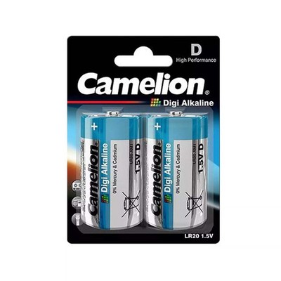 2 Camelion D Digi Alcaline batteries LR20 AM1 MN1300 E95 1.5V 2BL Exp 2026 Neuf