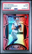2023 PANINI CERTIFIED MIRROR RED #155 LUKE SCHOONMAKER 61/99 PSA 8