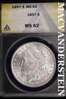 1897 Morgan Dollar-ANACS MS 62 Brilliant Uncirculated #SLM529