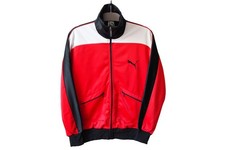 Vintage PUMA Track Jacket Light Wear Red 80s Size S made in West Germany