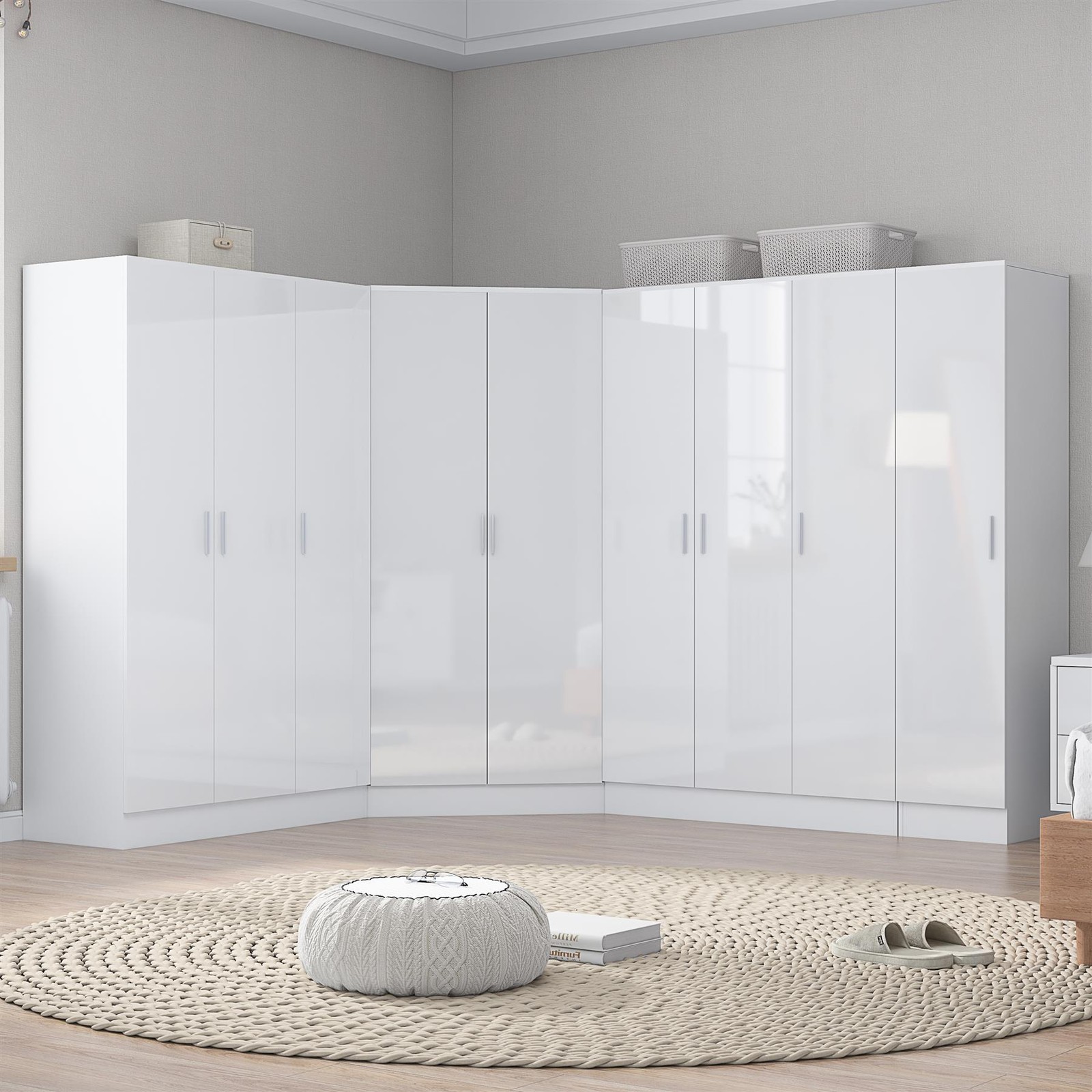 REFLECT Corner + 2x 3 Door Plain + 1 Door - White Gloss/White Matt Bundle - Image 2