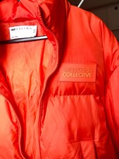 asos design orange puffer jacket size 8 