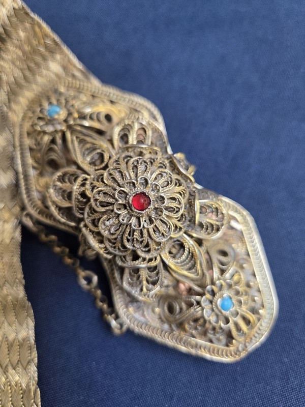 Antique Woven Silver Belt