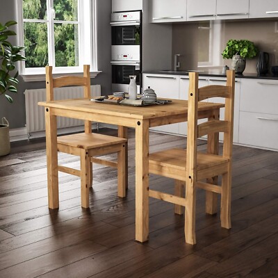 Small Natural Wooden Dining Table And Chairs Set Kitchen Room
