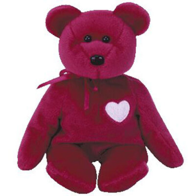 TY Beanie Baby - VALENTINA the Red Bear (8.5 inch) - MWMT's Stuffed Animal Toy