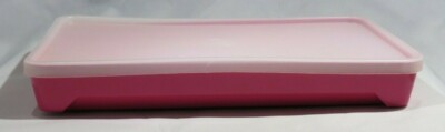 Tupperware Hot Dog, Sausage, BACON, DELI MEAT KEEPER 1292-8 Unusual Color PINK!