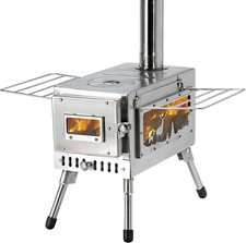 Outdoor Camping Stove Camp Tent Stove Portable Wood Burning Stove with Chimney P