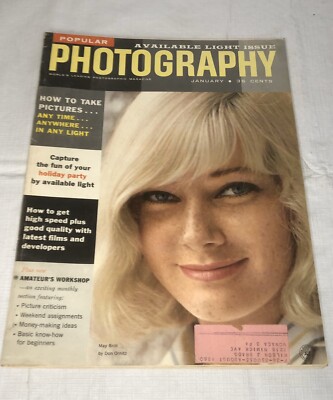 VINTAGE POPULAR PHOTOGRAPHY MAGAZINE MAY BRITT JANUARY 1958