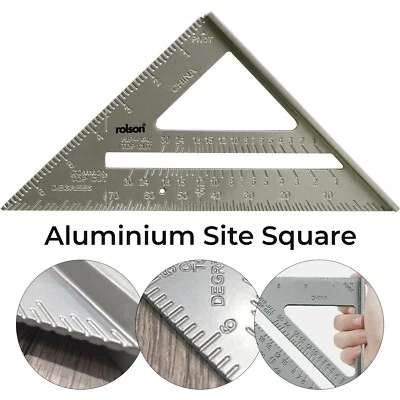 Rolson 7" Aluminium Triangle Set Carpenter Square Mitre Guide for Roofing Rafter