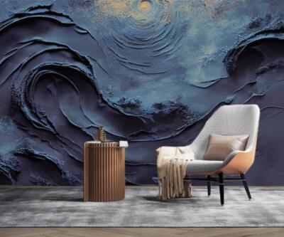 3D Dark Blue Art E3862 Wallpaper Mural Paper Wall Print Indoor Murals CA Erin