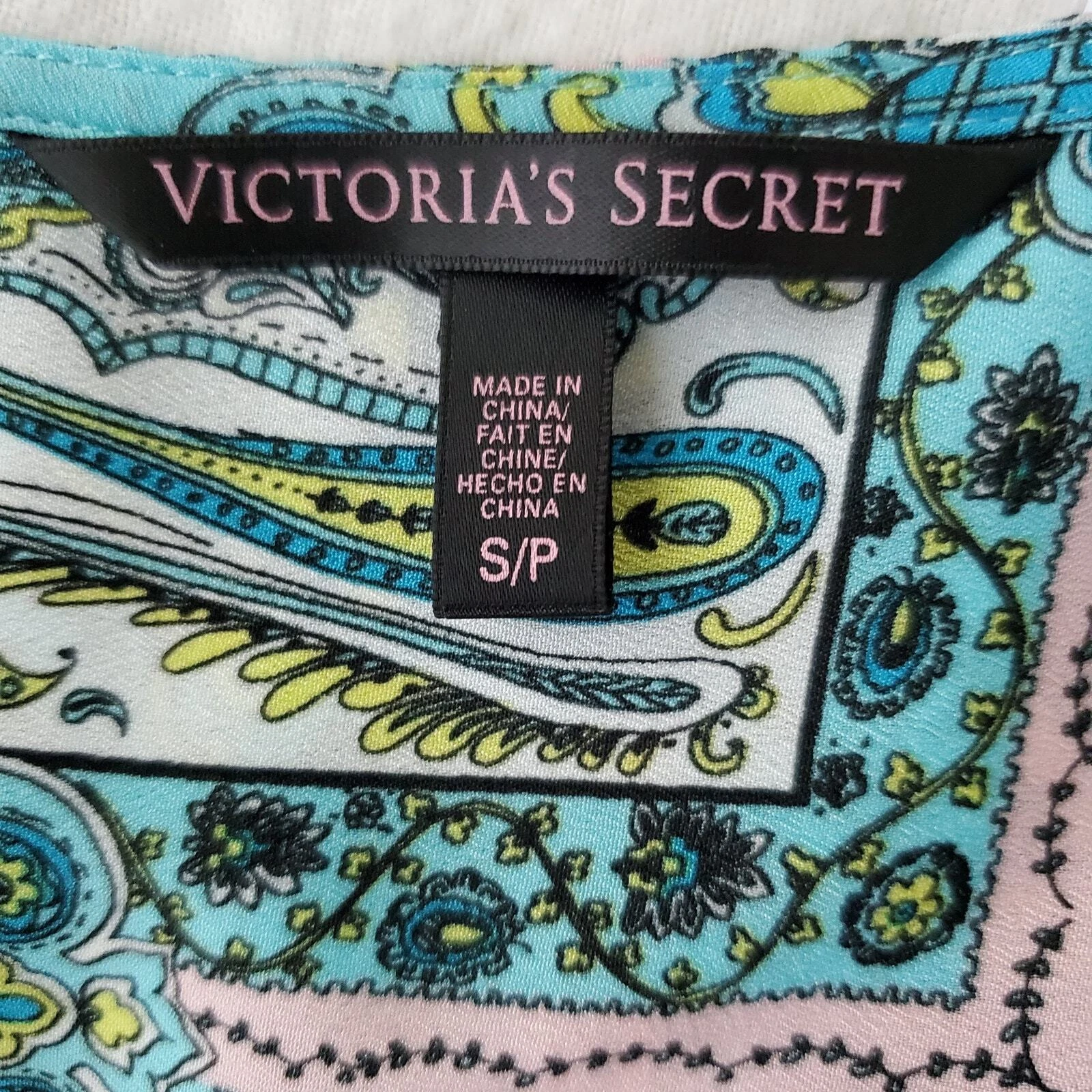 UNDERCOVER Abito Camicia Victoria's Secret Paisley con Bottoni Taglia S P