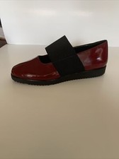Rapisardi Ron Red Slip On Shoes Size 7 EU 37 Black Strap