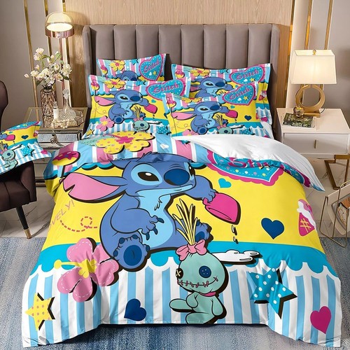 Lilo Stitch Bettwäsche Set-08 Happy Birthday Bettbezug 135x200 Kissenbezüge80x80 - Bild 2 von 2