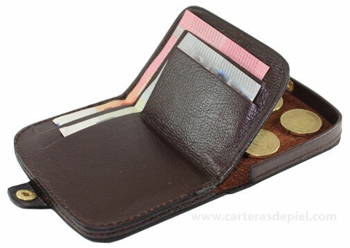 MONEDERO DE TACON CON BILLETERA - PIEL UBRIQUE - 100% AUTENTICO |