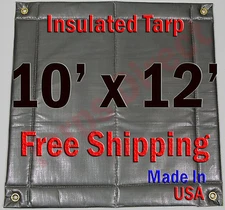 10' x 12' Insulated Poly Tarp 1/4" Foam Core Concrete Padding Wall Cushion Kiln