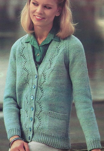 Ladies Cardigan Knitting Pattern Lace 