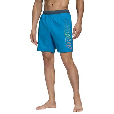 Adidas Performance Linear CLX Board Shorts Swim Shorts Shock Cyan Turquoise  UK