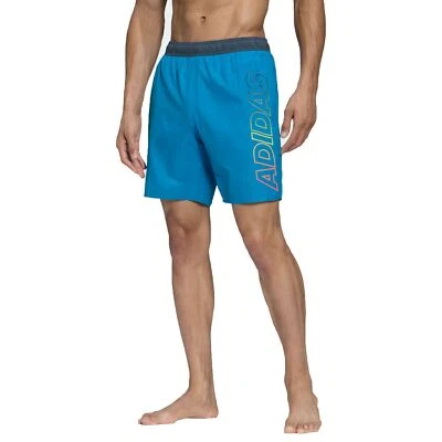 Adidas Performance Lineaire Clx Board Shorts de Bain Short Choc Cyan Turquoise - Photo 1/3