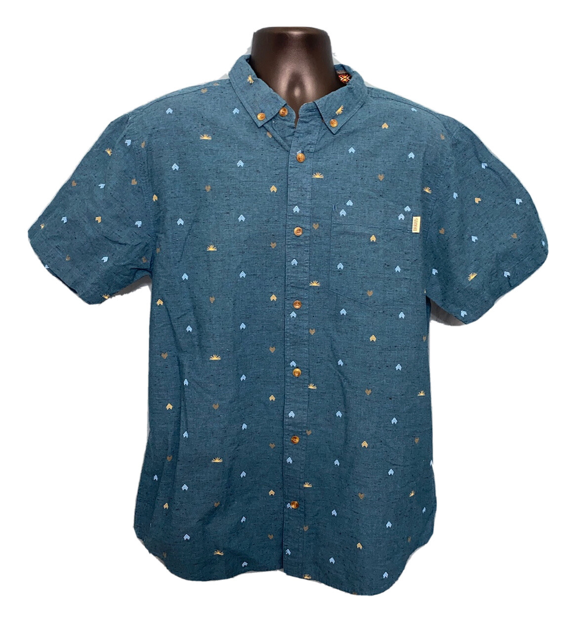 Dravus Black Button Down Sunset Native Designs Sk… - image 1