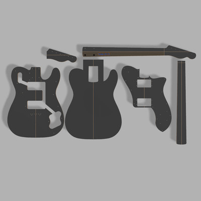 Fender Telecaster 72 Deluxe Style Guitar Template Mdf 0 50 Ebay