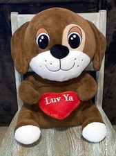 Dan Dee Love Puppy Dog with  Luv Ya  Heart 18  Stuffed Animal Valentines EUC