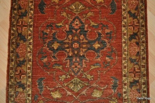 _HALL_RUNNER_RUG_9' FT. hall-runner rust, orange, grey army green mahogany heriz - Picture 12 of 12
