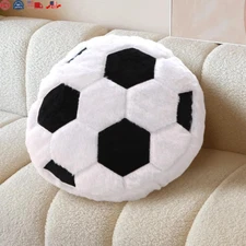 Soccer Pillow,Sports Pillows,Football Pillow,Soccer Balls Black/White