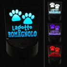 Lagotto Romagnolo Dog Paw Prints Fun Text 3D Illusion Led Night Light Sign Lamp