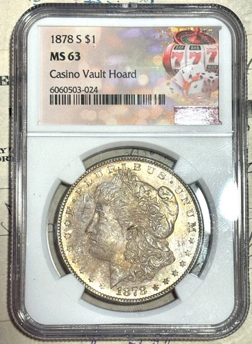 * 1878-S * MORGAN DOLLAR Beautifully Uncirculated, NGC MS-63 Casino Vault Hoard