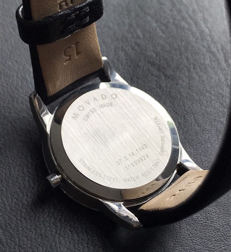 Orologio elegante donna originale Movado Museum nero designer 0606503 pelle svizzera - Foto 7 di 16